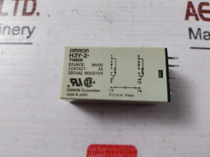 Lot Of 3X Omron H3Y-2- Timer 0-3 Min  24 VDC 5A