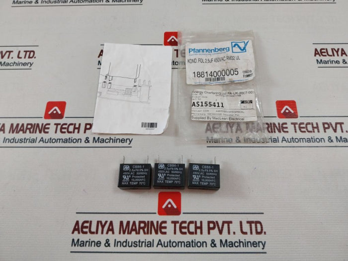 Lot Of 3X Pfannenberg Cbb6-1 Capacitor Foil 450V 50/60Hz