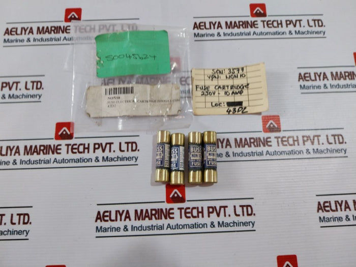 Lot Of 4X Bussmann Non 10 Fuse Cartridge 250 Volts