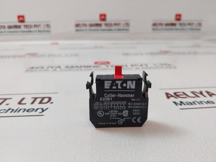 Lot of 5X Eaton E22B1 Contact Block 1NC 8C0750700001