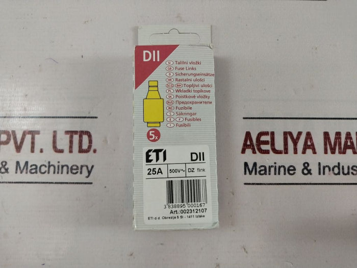 Lot Of 5X ETI DII 25A Fuse Links 500V