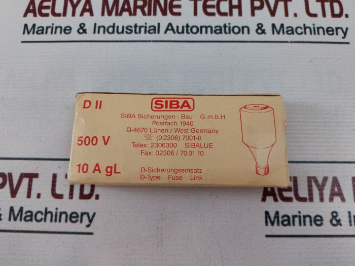 Lot Of 5X Siba 10A 500V D-type Fuse Link