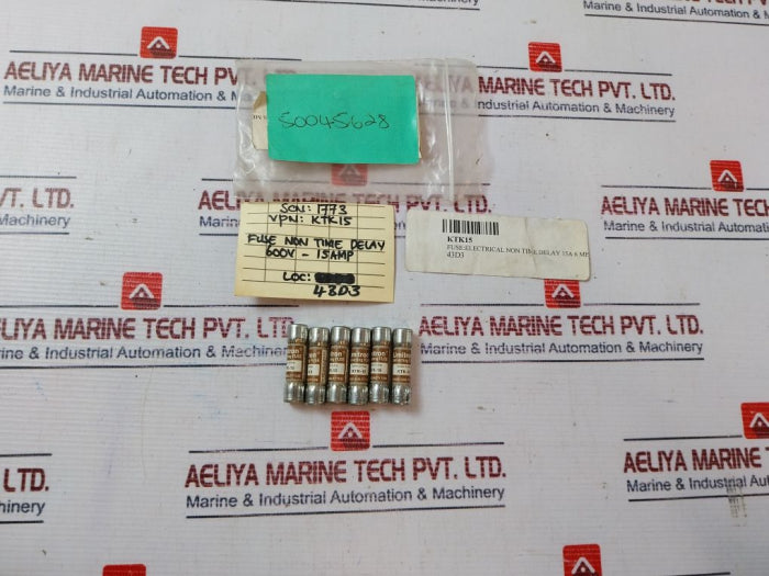 Lot Of 6X Bussmann Ktk-15 Fast Acting Fuse 600V