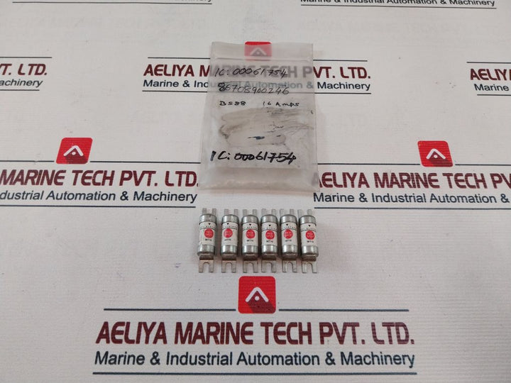 Lot of 6X Gec Alsthom Nit 16 Red Spot  16Amp Fuse 40ka 250v