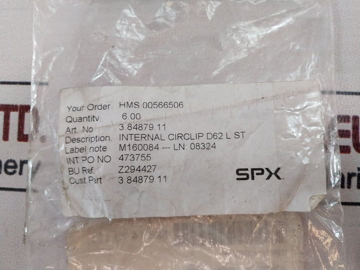 Lot Of 6X Spx Johnson 3.84879.11 Internal Circlip