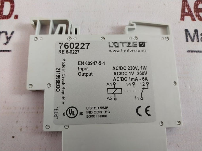 Luetze 760227 Relay Module Ac/Dc 230V 1W 1V-250V 627155