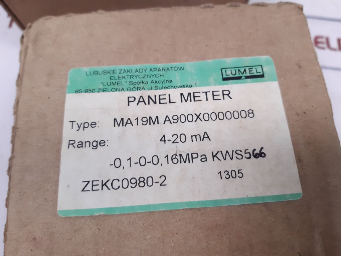 Lumel Ma19 Mpa Panel Meter Ma19M.A900X0000008
