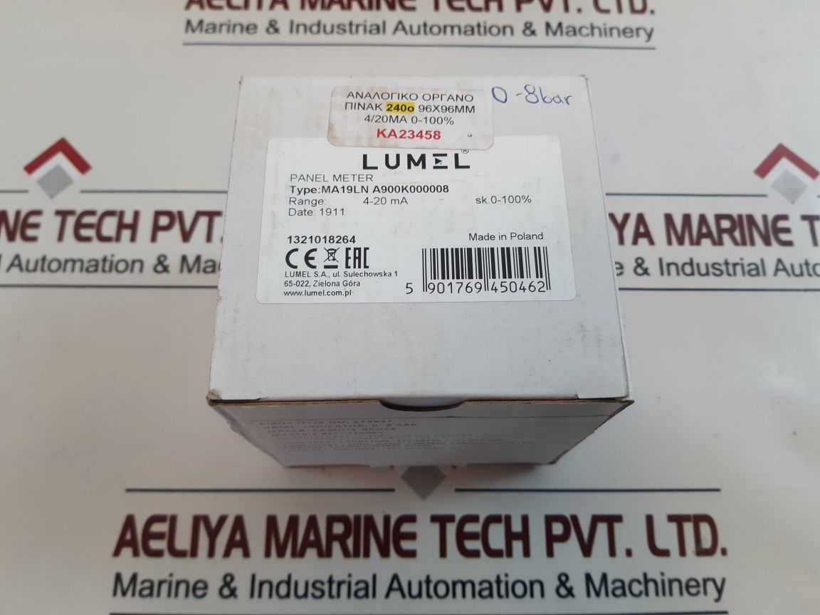 Lumel Ma19Ln A900K000008 Panel Meter 0-80 Bar