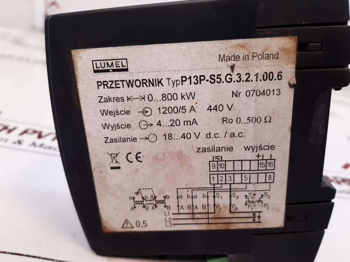Lumel p13p power transducers p13p-s5.g.3.2.1.00.6