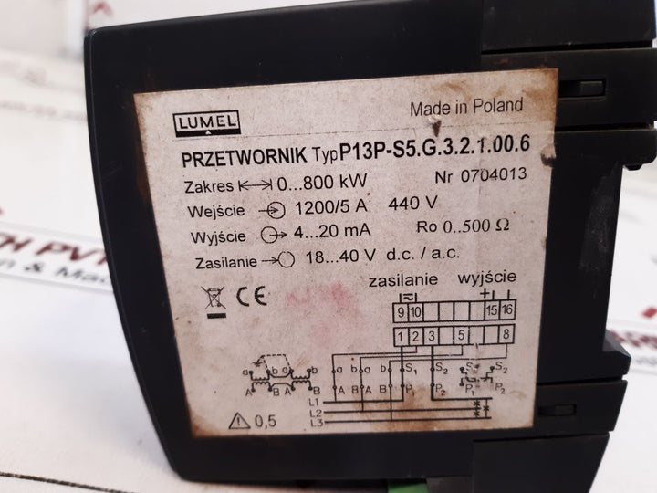 Lumel p13p power transducers p13p-s5.g.3.2.1.00.6