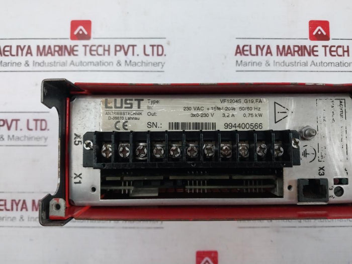 Lust Vf1204s,g19,fa Inverter 50/60 Hz 0.75 Kw Software Ver V 1.75 Ac14