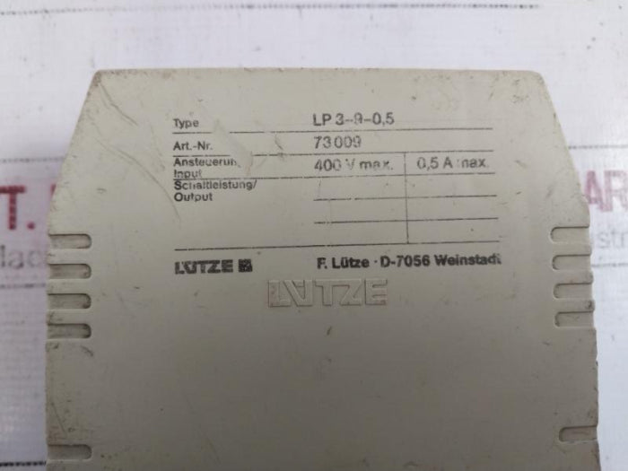 Lutze Lp 3-9-0,5 Variocompact Relay Module 400V 0.5A Max