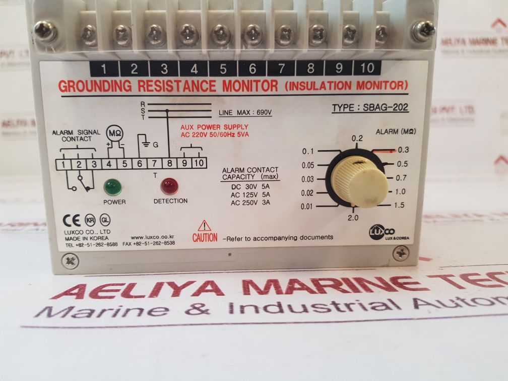 Luxco Sbag-202 Grounding Resistance Monitor (Insulation Monitor) Ac 220V 50/60Hz