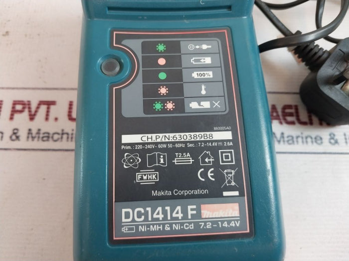 Makita Dc1414 F Battery Charger 630389B8 220-240V~ 60W 50-60 Hz