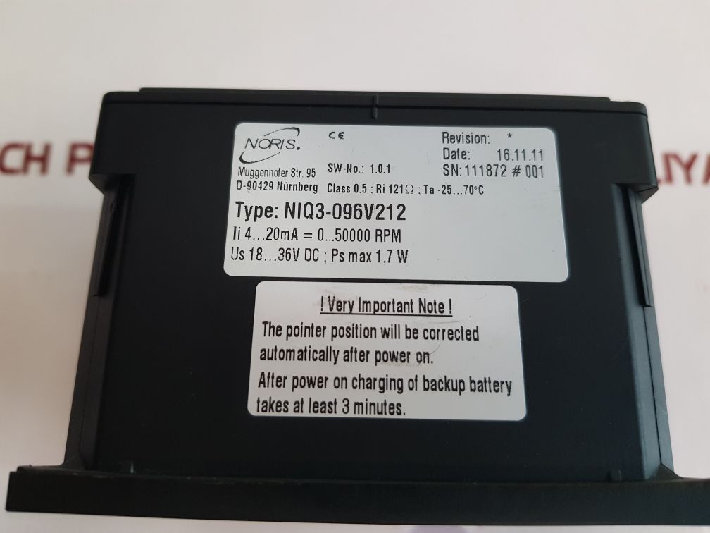 Man noris niq3-096v212 rpm meter