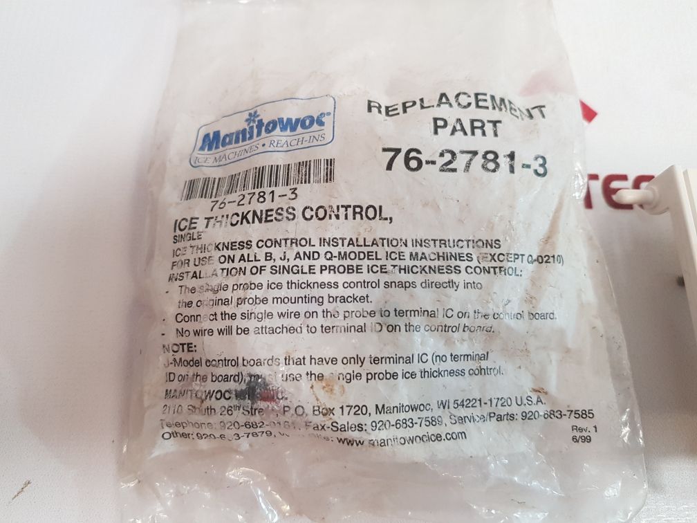 Manitowoc 76-2781-3 Ice Thickness Control New