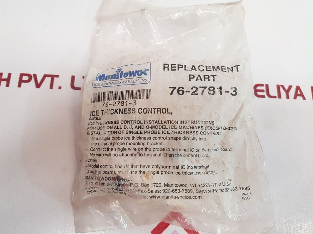 Manitowoc 76-2781-3 Ice Thickness Control Used One