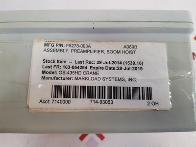 Markload Systems F5278-003A Preamplifier