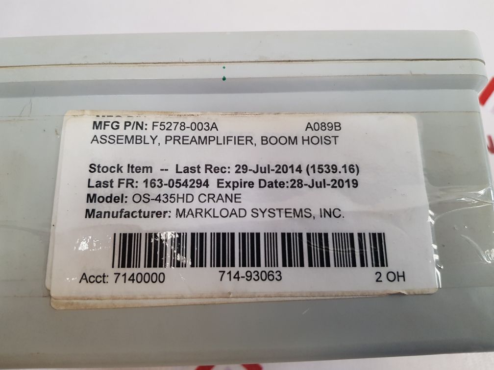 Markload Systems F5278-003A Preamplifier