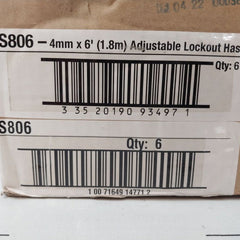 Master Lock S806 Adjustable Cable Lockout 4Mm X 6’(1.8M)