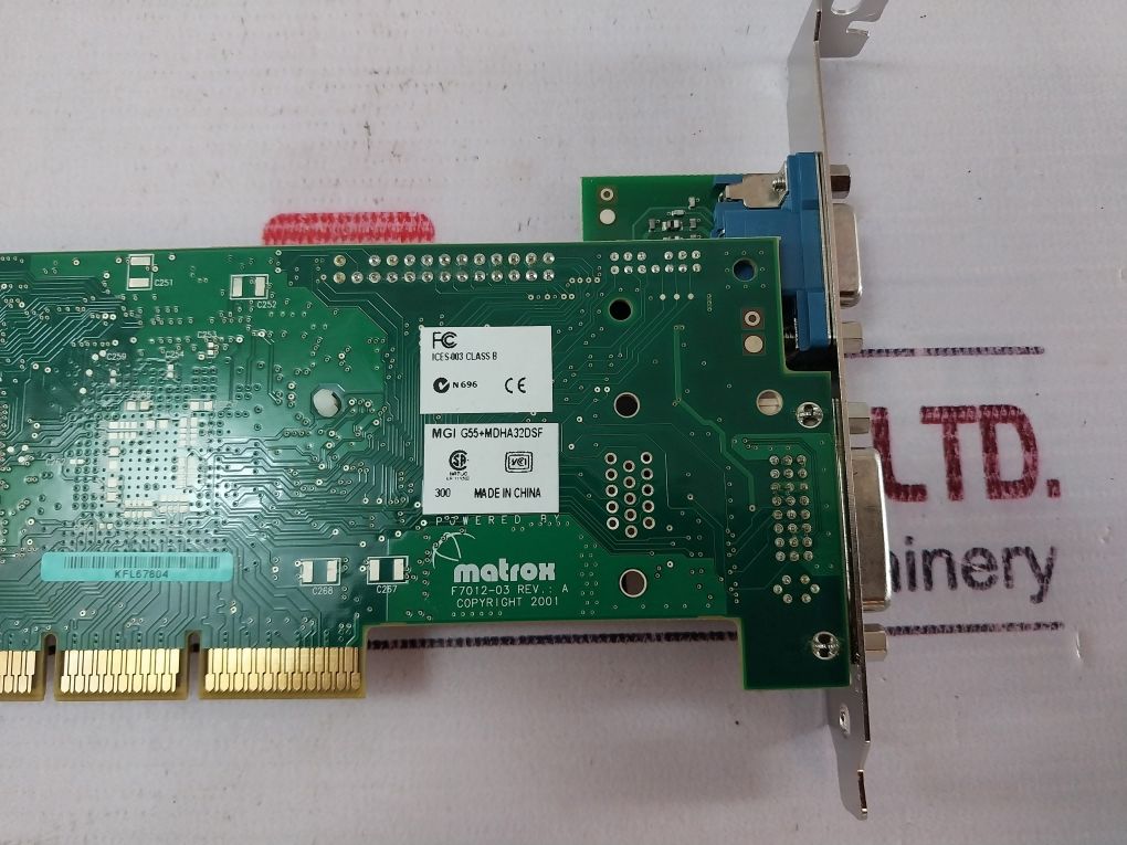 Matrox G55+Mdha32Dsf Millennium G550 Agp Card 3006196321 F7012-03 Rev.: A