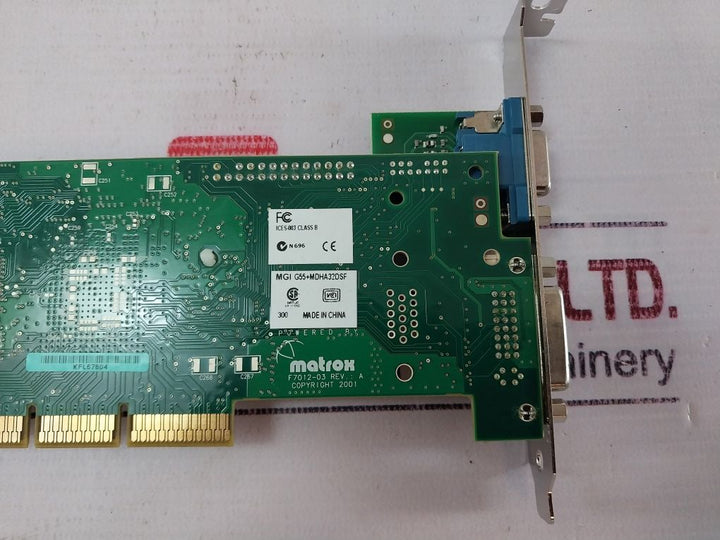Matrox G55+Mdha32Dsf Millennium G550 Agp Card 3006196321 F7012-03 Rev.: A