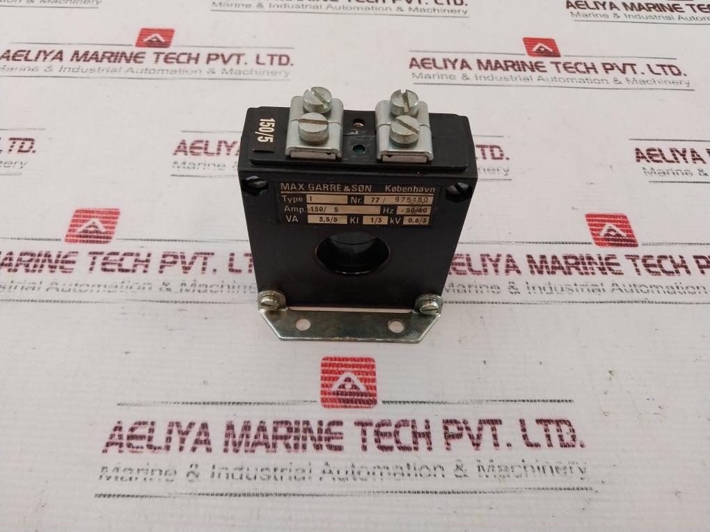 Max Garre & Son 150/5 Amp Current Transformer 50/60Hz