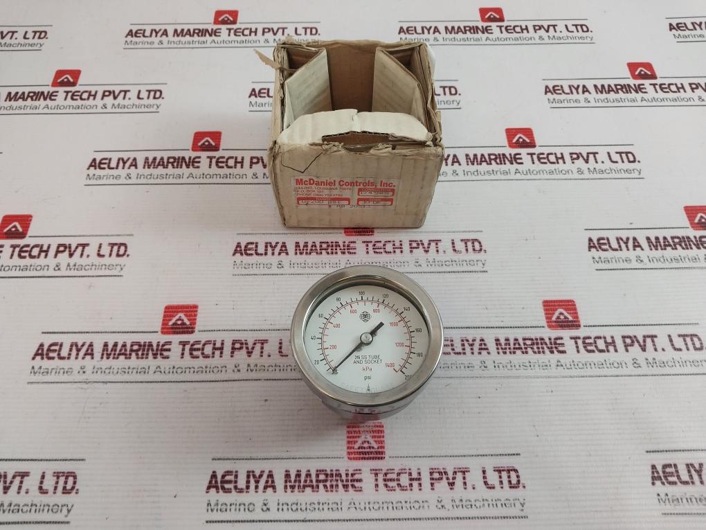 Mc Daniel Controls 0-200 Psi Pressure Gauge 316 Ss Tube And Socket