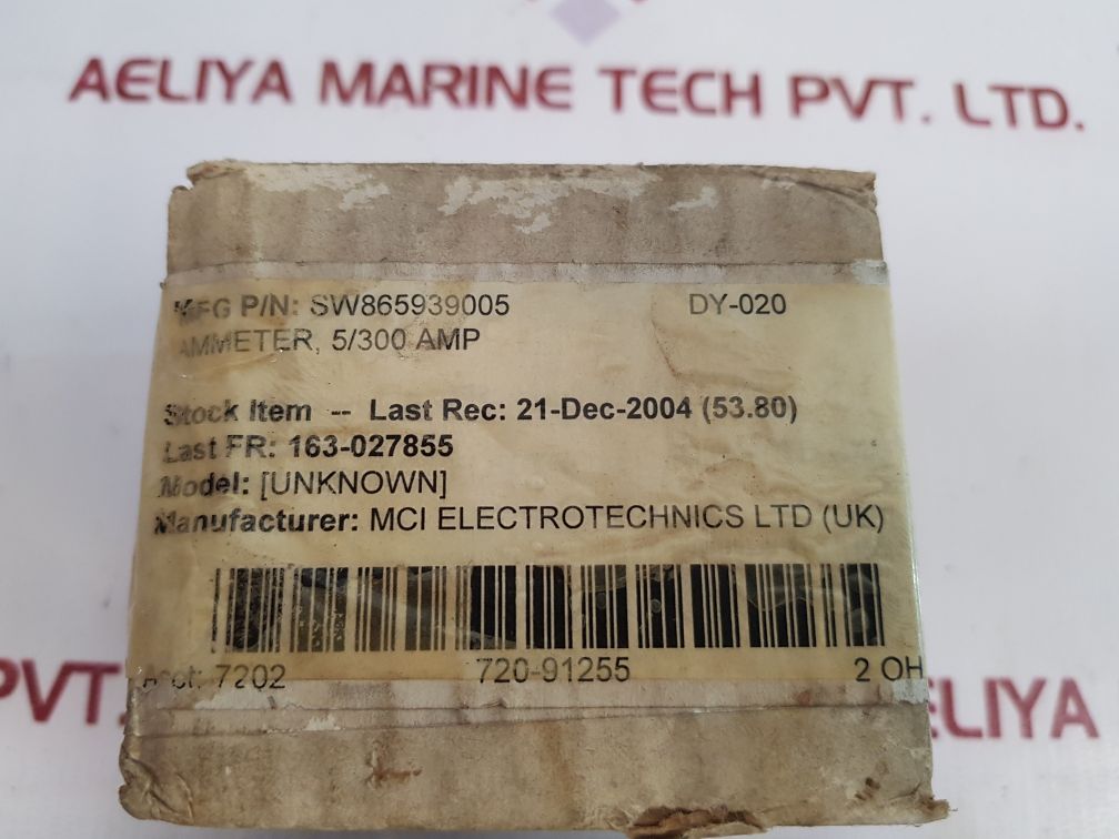 Mci D72Sd Analogue Ammeter Sw865939005