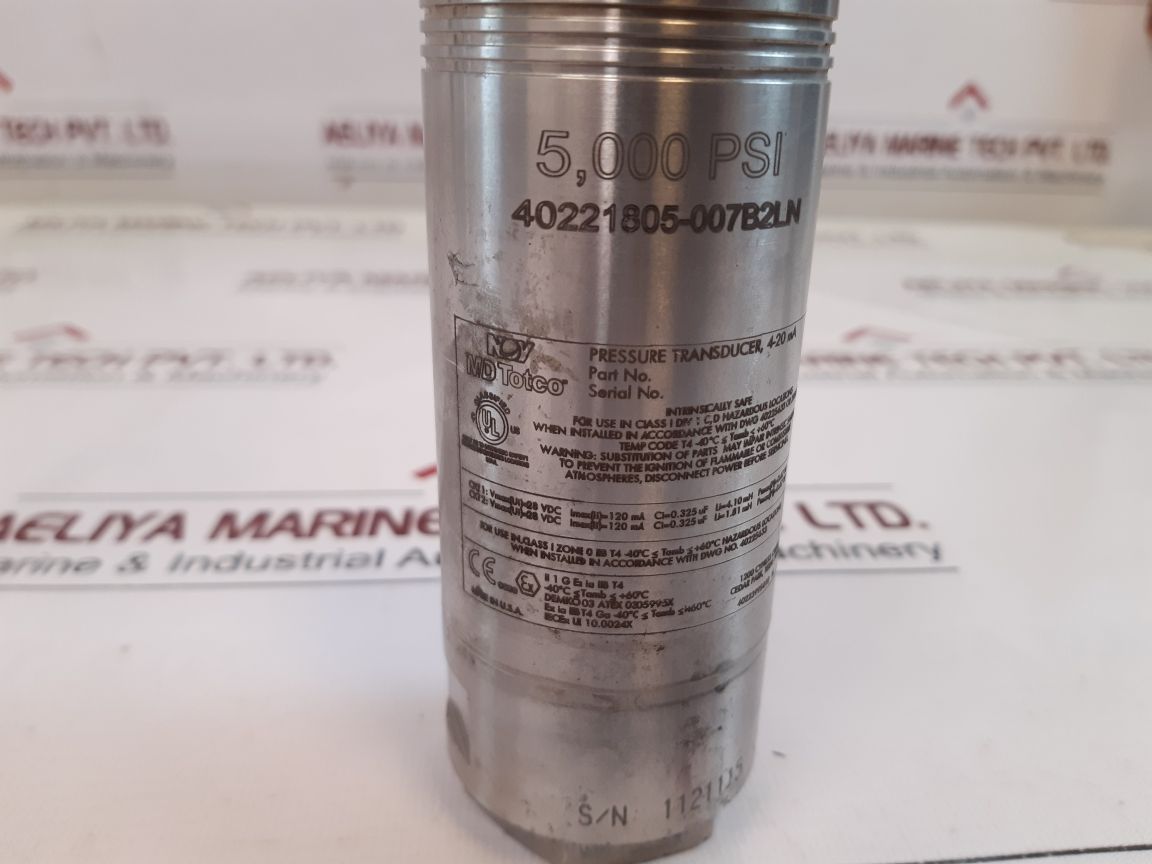 Md Totco 40221805-007B2Ln Pressure Transducer
