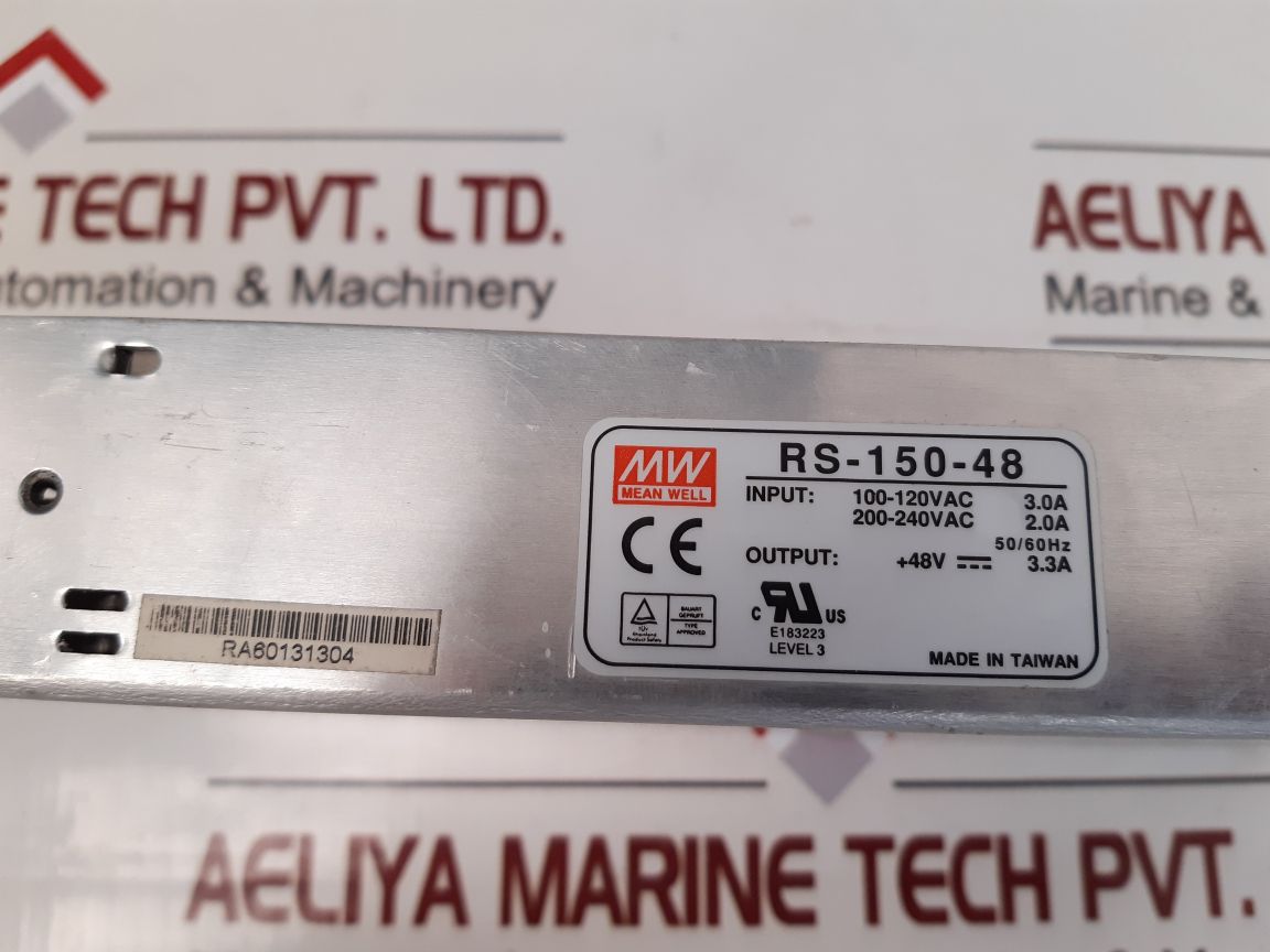 Mean Well Rs-150-48 Power Supply Single Output 200-240Vac 2.0A 50/60Hz