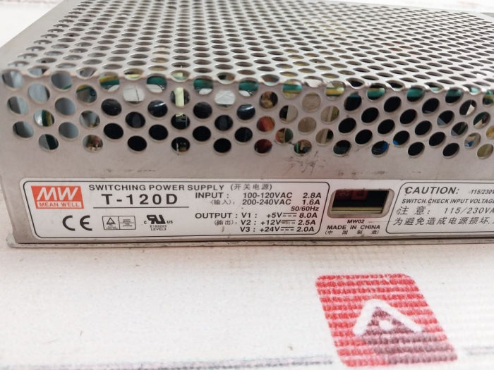 Mean Well T-120d Switching Power Supply 100-120vac