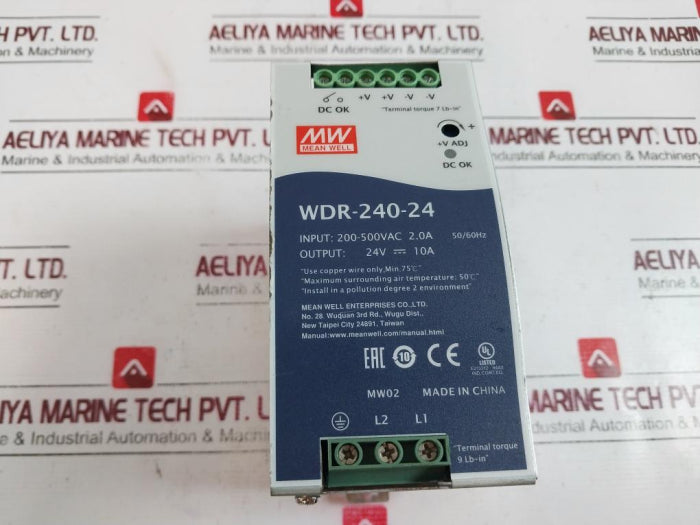 Mean Well Wdr-240-24 Power Supply Unit 200-500Vac 2.0A 50/60Hz