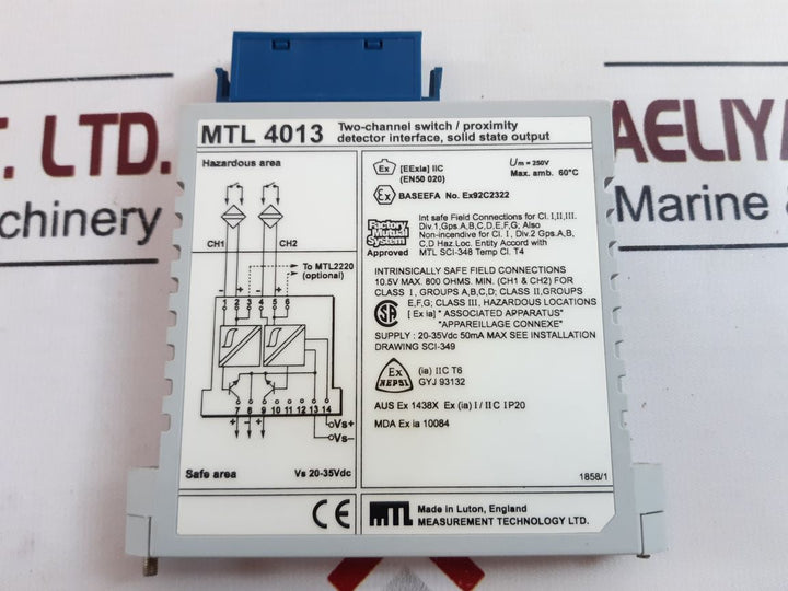 Measurement Technology Mtl4013 Two-channel Proximity Detector