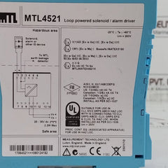 Measurement Technology Mtl4521 Loop Powered Solenoid/Alarm Driver