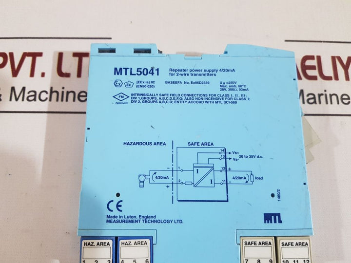 Measurement technology mtl5041 repeater power supply 4/20ma 1460/2