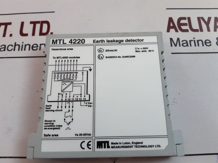 Measurement Technology Mtl 4220 Earth Leakage Detector Vs 20-35 Vdc
