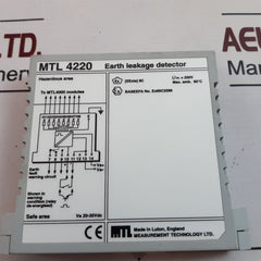 Measurement Technology Mtl 4220 Earth Leakage Detector Vs 20-35 Vdc