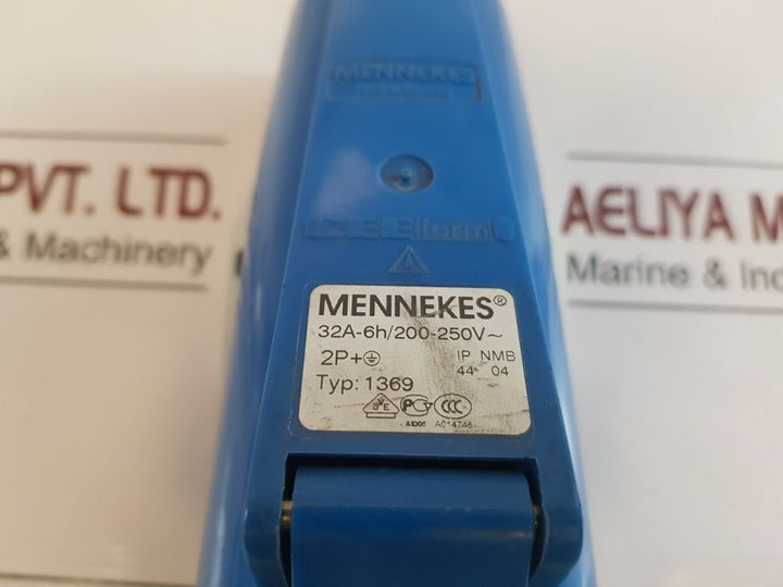 Mennekes 32a-6h 2p+ plug connector typ:1369