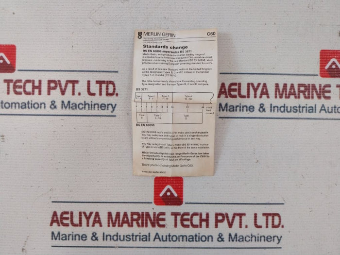 Merlin Gerin C60Hb B16 Circuit Breaker 415V Ac 800130-0027, 200-1702