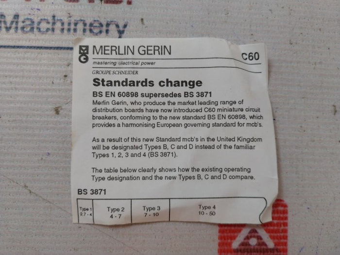 Merlin Gerin C60Hc Circuit Breaker 415V~
