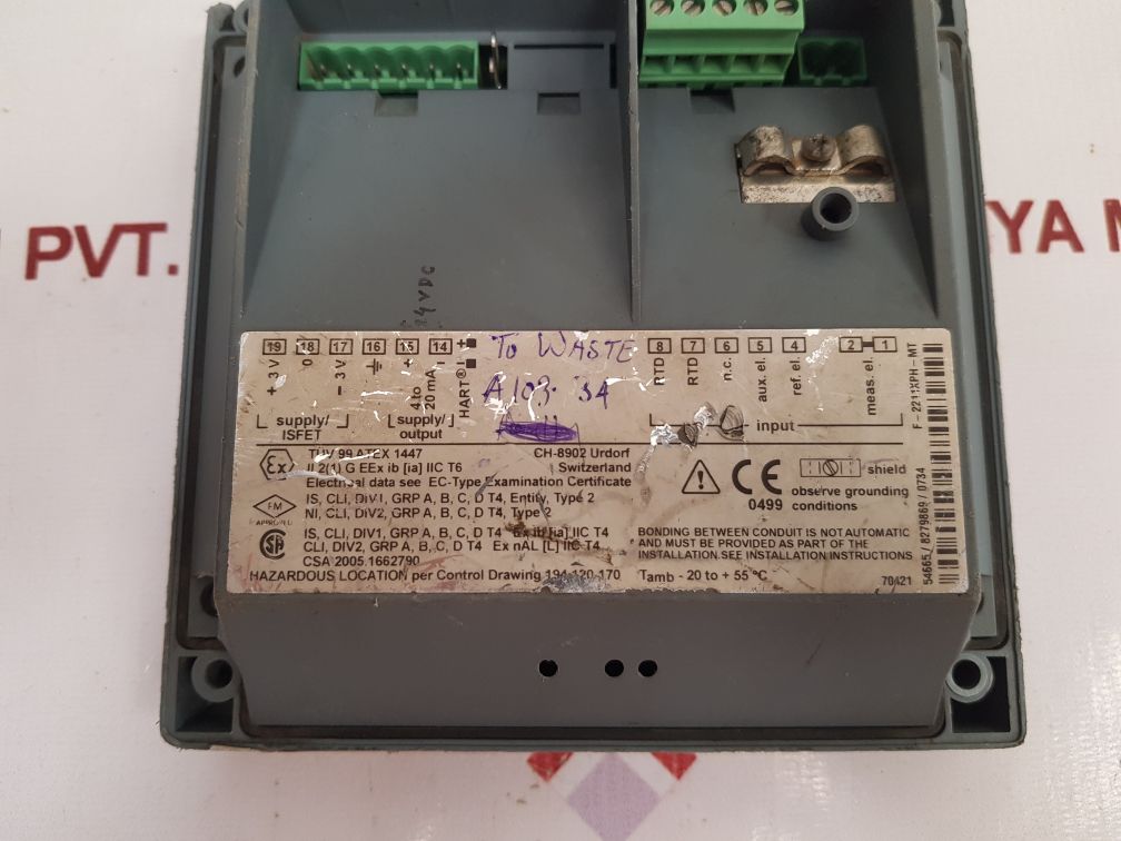 Mettler toledo ph 2100 e transmitter panel