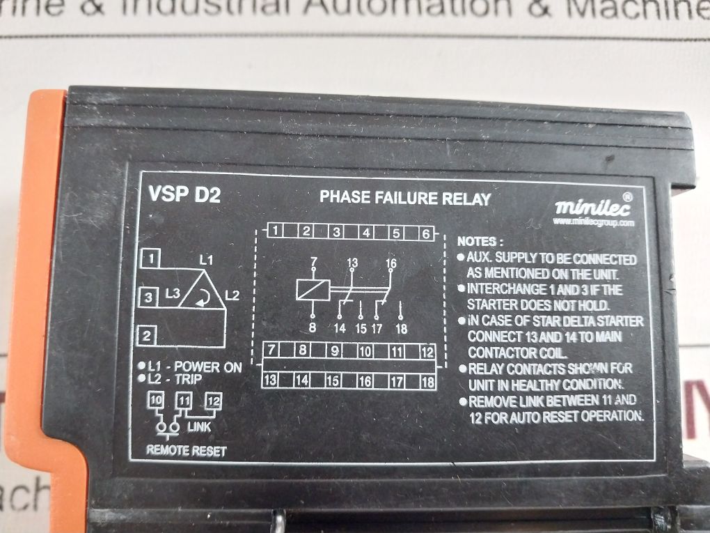 Minilec Vsp D2 Phase Failure Relay 240 Vac