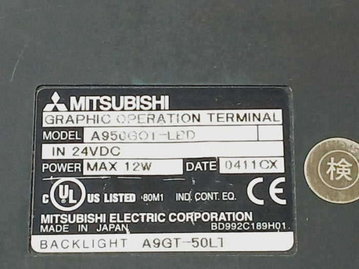 MITSUBISHI ELECTRIC A950GOT-LBD Graphic Operation Terminal Panel