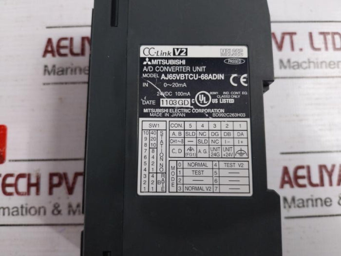Mitsubishi Electric Aj65Vbtcu-68Adin Digital Conversion Unit 24Vdc