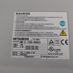 Mitsubishi Electric Mr-e-100A-kh003 Ac Servo Drive 1Kw 200-230V