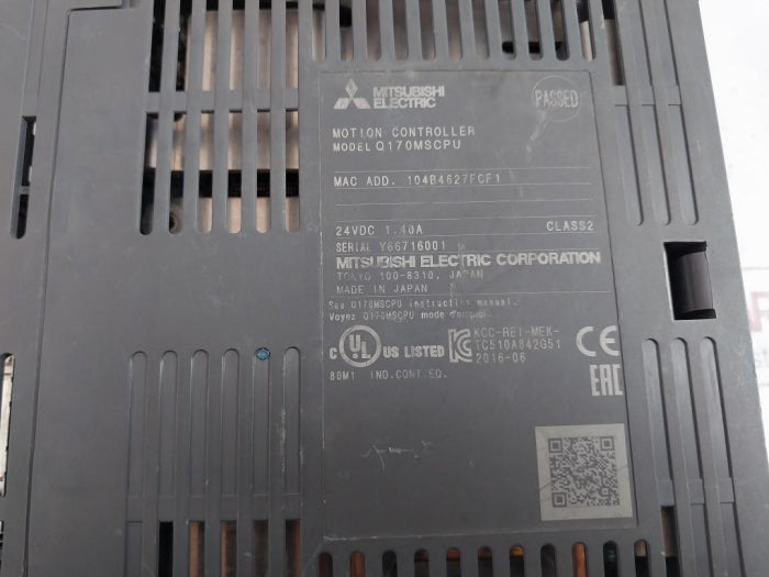 Mitsubishi Electric Q170Mscpu Motion Controller 24Vdc 1.40A