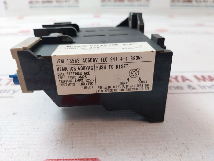 Mitsubishi Electric Th-k60 Thermal Overload Relay 42A 690V~