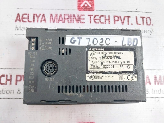 Mitsubishi Gt1020-lbd Graphic Operation Terminal 20.4-26.4Vdc 1.9W