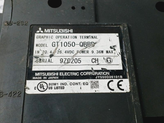 Mitsubishi Gt1050-qbbd Graphic Operation Terminal Panel Got1000 24Vdc